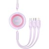 Baseus Bright Mirror 2, kabel 3 v 1 USB 3 v 1 pro micro USB / USB-C / Lightning 3,5A 1,1 m (fialový)
