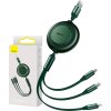 Baseus Bright Mirror 2, USB kábel 3 v 1 pre micro USB/USB-C/Lightning 3,5 A 1,1 m (zelený)