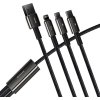 Kábel USB 3v1 Baseus Tungsten Gold, USB na micro USB/USB-C/Lightning, 3,5 A, 1,5 m (čierny)