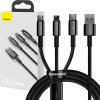 Kabel USB 3v1 Baseus Tungsten Gold, USB na micro USB / USB-C / Lightning, 3,5 A, 1,5 m (černý)