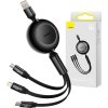 Baseus Bright Mirror 3, USB kabel 3 v 1 pro micro USB / USB-C / Lightning 66W / 2A 1,1 m (černý)