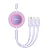 Baseus Bright Mirror 3, USB kabel 3 v 1 pro micro USB / USB-C / Lightning 66W / 2A 1,1 m (fialový)