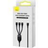 Kábel USB 3v1 Baseus Flash Series 2, USB-C + micro USB + Lightning, 100 W, 1,5 m (čierny)