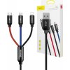 Kábel Baseus 3v1 USB-C / Lightning / Micro 3,5 A 0,3 m - čierny