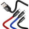 Kábel Baseus 3v1 USB-C / Lightning / Micro 3,5 A 0,3 m - čierny