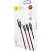 Kábel Baseus 3v1 USB-C / Lightning / Micro 3,5 A 0,3 m - čierny