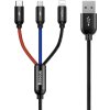 Kabel Baseus 3v1 USB-C / Lightning / Micro 3,5A 0,3m - černý