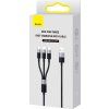 Baseus StarSpeed 3v1 Fast Charging Datový Kabel USB-A - USB-C/Lightning/MicroUSB 20W 3.5A 1.2m Black