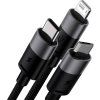 Baseus StarSpeed 3v1 Fast Charging Datový Kabel USB-A - USB-C/Lightning/MicroUSB 20W 3.5A 1.2m Black