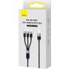 Baseus StarSpeed 3v1 Fast Charging Datový Kabel USB-A - USB-C/Lightning/MicroUSB 20W 3.5A 1.2m Black