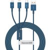 Kábel USB 3v1 Baseus Superior Series, USB na micro USB/USB-C/Lightning, 3,5 A, 1,5 m (modrý)