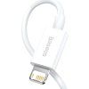 Kábel USB na Lightning rady Baseus Superior, 2,4 A, 0,25 m (biely)