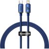Baseus CAJY000203 Crystal Shine Series Datový Kabel USB-C - Lightning 20W 1,2m Blue