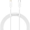 Kabel USB-C na Lightning řady Baseus Superior, 20W, PD, 1,5 m (bílý)