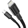 Baseus High Density Braided Series Fast Charging Datový Kabel USB-C - Lightning 20W 1m Black
