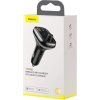 Baseus T Shaped S-13 Nabíječka Do Auta USB-A/USB-A/USB-C a FM Transmitter Black