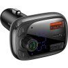 Baseus T Shaped S-13 Nabíječka Do Auta USB-A/USB-A/USB-C a FM Transmitter Black