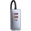 Nabíjačka do auta Baseus Share Together s predlžovacím káblom, 3x USB, USB-C, 120W (sivá)