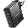 Nástenná nabíjačka, Essager, ECT2CA-ZXB01-Z, GaN, USB-A, USB-C 100W (čierna)