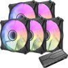 Súprava počítačových ventilátorov Darkflash INF8 ARGB 5v1 120x120 (čierna)