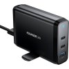 Essager GaN 2xUSB-C+USB-A 140W dokovací stanice EU (černá)