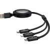 Kábel 3 v 1 Baseus Free2Draw USB na M+L+C 100W, 1,1 m (čierny)
