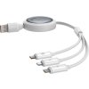 Baseus Free2Draw Retractable Crystal Fast Charging Data Cable USB to M+L+C 100W 1.1m Moon White