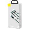 Baseus Rapid Series kábel 3 v 1 USB-C pre M+L+T 20W 1,5m (zelený)