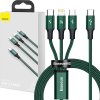 Baseus cable 3in1 Rapid PD USB-C - micro USB + Lightning + USB-C 1,5m green 20W
