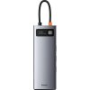 Rozbočovač 9v1 Baseus Metal Gleam Series, USB-C na 3x USB 3.0 + HDMI + USB-C PD + Ethernet RJ45 + microSD/SD + VGA