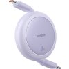 Baseus Free2Pull Mini USB-C na USB-C 60W USB kábel, 1 m (fialový)