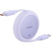 Baseus Free2Pull Mini USB-C na USB-C 60W USB kábel, 1 m (fialový)