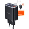 Mcdodo CH-2180 2xUSB-C + USB-A, 30W sieťová nabíjačka s displejom (čierna)
