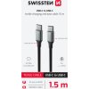 DÁTOVÝ KÁBEL SWISSTEN TEXTILE II USB-C / USB-C 1,5 M ČIERNY