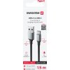DATOVÝ KABEL SWISSTEN TEXTILE II USB / USB-C 1,5 M ČERNÝ