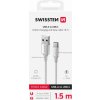 DÁTOVÝ KÁBEL SWISSTEN TEXTILE II USB / USB-C 1,5 M BIELÝ