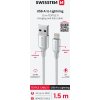 DATOVÝ KABEL SWISSTEN TEXTILE II USB / LIGHTNING 1,5 M BÍLÝ