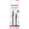 DATOVÝ KABEL SWISSTEN TEXTILE II USB-C / LIGHTNING 1,5 M ČERNÝ