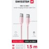 DÁTOVÝ KÁBEL SWISSTEN TEXTILE II USB-C / USB-C 1,5 M RUŽOVÝ