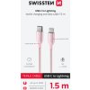 DÁTOVÝ KÁBEL SWISSTEN TEXTILE II USB-C / LIGHTNING 1,5 M RUŽOVÝ