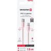 DÁTOVÝ KÁBEL SWISSTEN TEXTILE II USB-C / LIGHTNING 1,5 M RUŽOVÝ