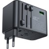 Multifunkčná cestovná sieťová nabíjačka Acefast Z1, 2xUSB-A, 3xUSB-C, GaN, 67W, US/EU/UK/AU (čierna)