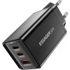 Nástenná nabíjačka, Essager, ECTAC-KSB01-Z, GaN, 2xUSB-C, USB-A, 67W (čierna)