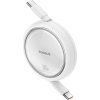 Baseus cable Free2Draw Mini USB-C - USB-C 1,0m 100W white retractable