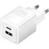 Nástenná nabíjačka, Vention, FEQW0-EU, USB-C + USB-A, 30W/30W, GaN (biela)