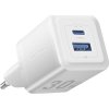 Nástěnná nabíječka, Vention, FEQW0-EU, USB-C + USB-A, 30W/30W, GaN (bílá)