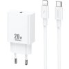 Nástěnná nabíječka Remax, RP-U5, USB-C, 20W (bílá) + kabel Lightning