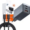 GaN Mcdodo CH-1543 síťová nabíječka, 2x USB-C, 1x USB, 67W + kabel USB-C na USB-C 2m (černý)