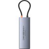 Baseus Metal Gleam Series II 10-in-1 USB HUB Space Grey(USB-C to 1*HDMI 4K@60Hz+1*USB-A(10Gbps)+1*USB-C(10Gbps)+2*USB-A(480Mbps)+1*RJ45+1*SD/TF+1*USB-C(PD)+1*3.5mm)
