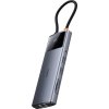 Rozbočovač 10v1 Baseus Metal Gleam II Series, USB-C na 1xHDMI, USB-A (10Gbps), USB-C, 2xUSB-A, Ethernet RJ45, karta SD/TF, mini-jack 3,5mm, USB-C(PD)